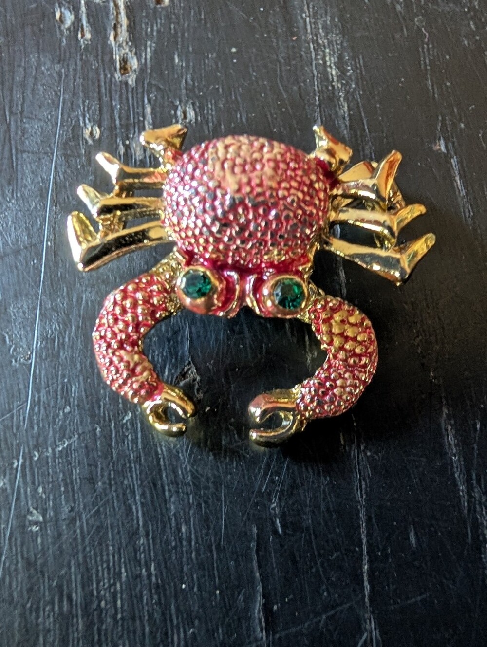 Vintage Mid-to-Late Century Crab "Scatter" Pin Whimsical Brooch Moveable Legs 1"